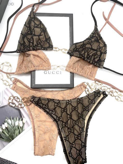 gucci bikini set chain